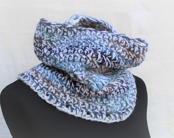 READY TO SHIP, Neck warmer, crochet Infinity scarf for man or woman, in 4 different colour combinations