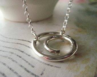 Swirl Necklace, Statement Necklace, 10 Gauge Wire, Sterling Silver, Rolo Chain, Hand Forged, womens jewelry, Minimalist Necklace, candies64