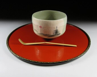 Wajima Nuri Lacquerware Tenshinbon Tray, Koedo