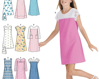Simplicity Sewing Pattern 1457 Girls' & Girls' Plus Pullover Jumper or Dress