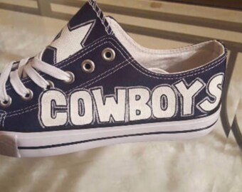 Custom Hand Painted Dallas Cowboys Canvas fan inspired shoes