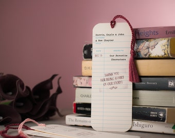 Library Check-Out Card Wedding Bookmark Favor