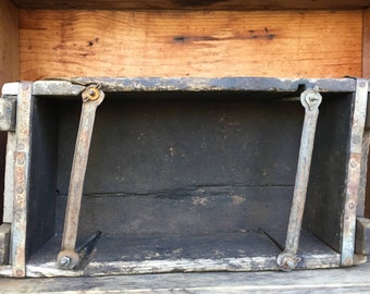 Vintage Ammo Box, Rusty Crusty Box, Ammunition Box, Old Wooden Box, Antique Wood Crate, Wooden Ammo Crate, Hunting Lodge Decor, Man Cave