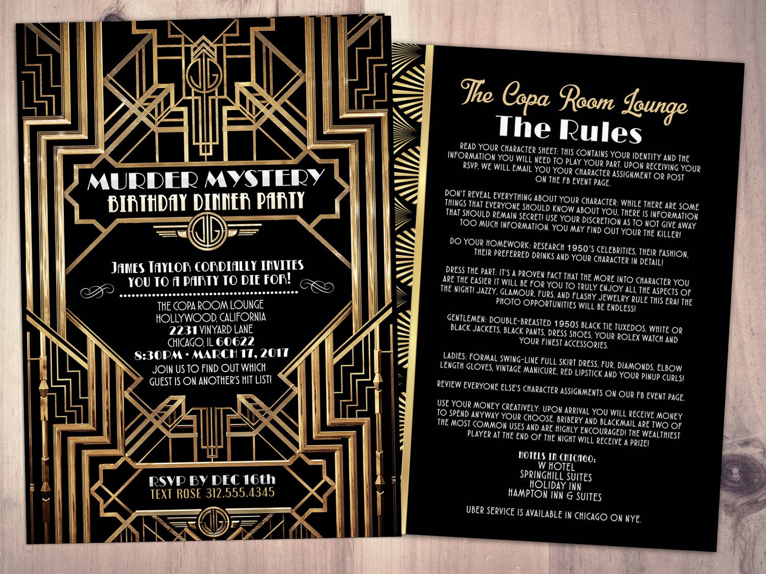 Murder Mystery Dinner Party Invitation Vintage Party
