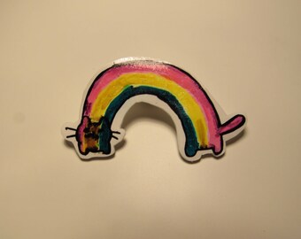 Rainbow Cat Tumblr Shrinky Dink Pin