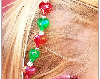 Rockin Aid Retainers: Christmas Love made with Acrylic and Silver Plated Beads! Please select quantity 2 for a pair!