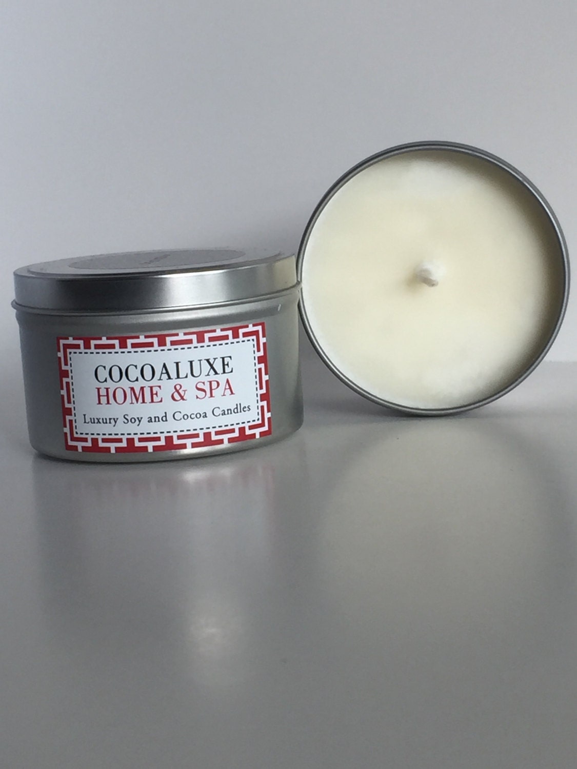 8oz Soy & Cocoa Butter Candle//HandPoured//Metal