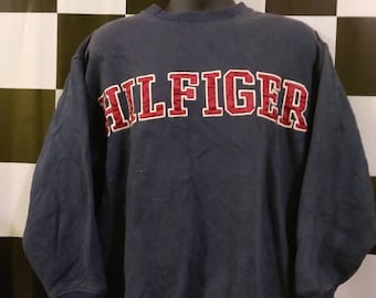 Vintage TOMMY Hilfiger sweatshirt Big Letter Logo spell Out Taiwan M