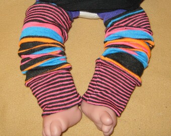 Leg warmer, Infant, newborn-Neon Orange, Fuschia, Aqua n Black -infant leg warmer, newborn leg warmer, baby girl leg warmer, baby leg warmer