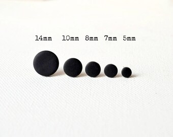 Black studs, matte black earrings, earrings for men, unisex, matte black studs, round studs, black stud earrings, mens earrings, mens studs