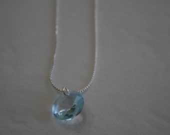 Light Blue Preciosa Crystal Necklace, Crystal Necklace, Light Blue Necklace, Preciosa crystal
