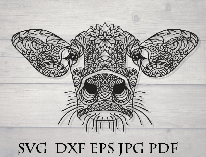 Download Baby cow mandala svg / animal mandala svg / zentangle animal