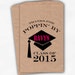 2018 Graduation Cap Personalized Popcorn Bags - Set of 25 Black and Hot Pink High School Grad Party Kraft Favor Bags Poppin By (0060)