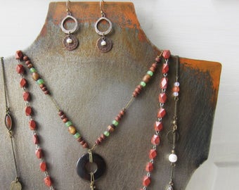 Metal Necklace Bust with Patina - Handmade from Steel - Rustic Necklace & Earring Jewelry Display - Sturdy and Stackable - Qty Ready to ship