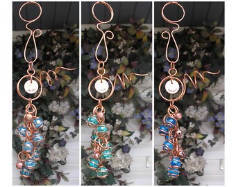 Inspirational Wind Chimes - Glass Wind Chimes - Copper Wind Chimes - Garden Decor - Garden Art - Glass Garden Art - Gift for Dad