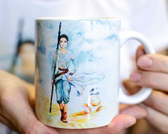 REY and BB-8 from Star Wars ( The Last Jedi ) Mug by Takila