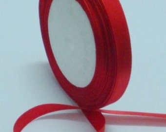 Red Satin Ribbon-1/4"-6mm - 5 or 10 YDS.