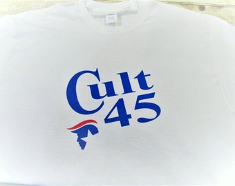 Trump Cult 45 100% Cotton Short Sleeved Tee Shirt Free Shipping