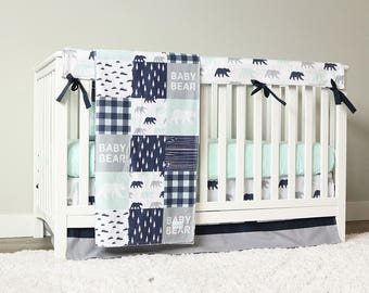 boy crib bedding etsy crib sheet and blanket set