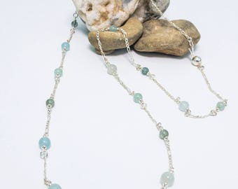 Aquamarine and Sterling Silver Necklace