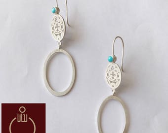 Earrings, Turquoise, Persian, Carpet