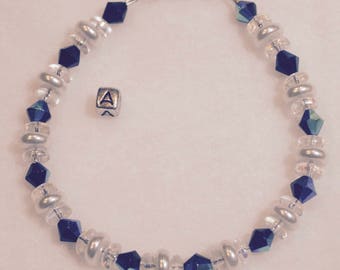 Aurora Borealis Bracelet With Glass and Pearl Discs