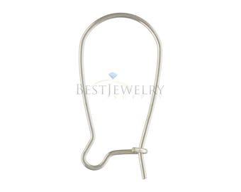 1 Pair 2 Pcs. Sterling Silver .925 23.5mm Kidney Ear Wires Earring Findings