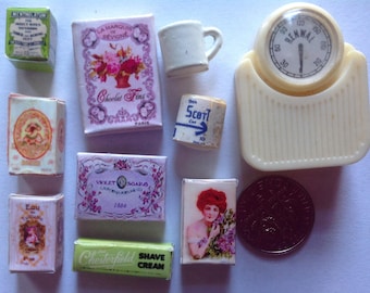 1:12 scale Dollhouse Miniature Bathroom cup scale soaps lot