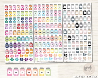 52 Week Savings Challenge Stickers - Planner Stickers - FS31