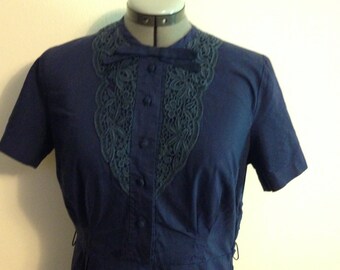 Vintage Navy Shift Dress 1950s/1960s