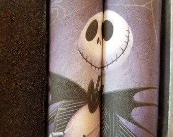 One Pair of 18650 Custom Battery Wraps - Jack Skellington Web