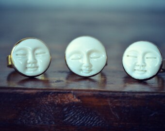 MAN In The MOON RING /// Gold or Silver