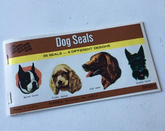 Vintage Eureka booklet gummed dogs seals