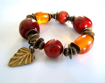 Bracelet Burgundy and yellow gold