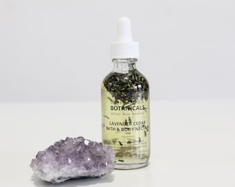 Lavender Cedar Bath & Body Nectar. Infused Skincare. Multi Purpose Herbal Oil. Plant Based. All Natural Moisturizer, Cleanser, Hair Oil .
