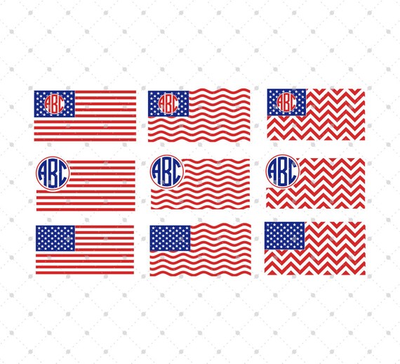 American Flag Monogram Frame Svg Us Flag Monogram Svg 4th Of