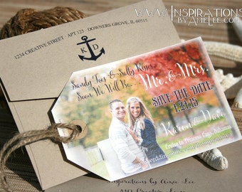 Luggage Tag save The Dates, photo save the dates, photo tags