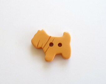 Vintage BAKELITE Cream Corn Scottie Scotty Dog Button Realistic