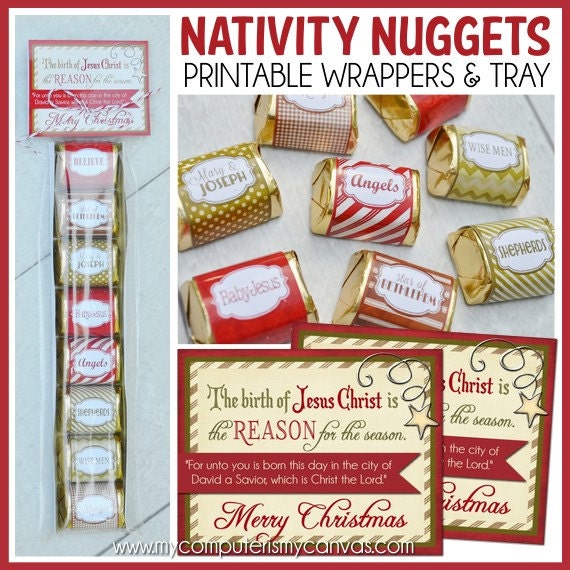 NATIVITY Christmas Nugget Wrappers Reason for the Season NATIVITY Christmas Nugget Wrappers Reason for the Season