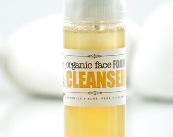 FACE FOAM CLEANSER • Organic Facial Wash Foam, sensitive skin wash, foam face wash, organic face cleanser, organic scincare, bath and beauty