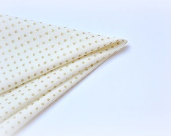 Gold Polka Dots Pocket Square. Polka Dot Handkerchief. Ivory Gold Kerchief