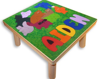 NAME PUZZLE STOOL | Forrest Animals