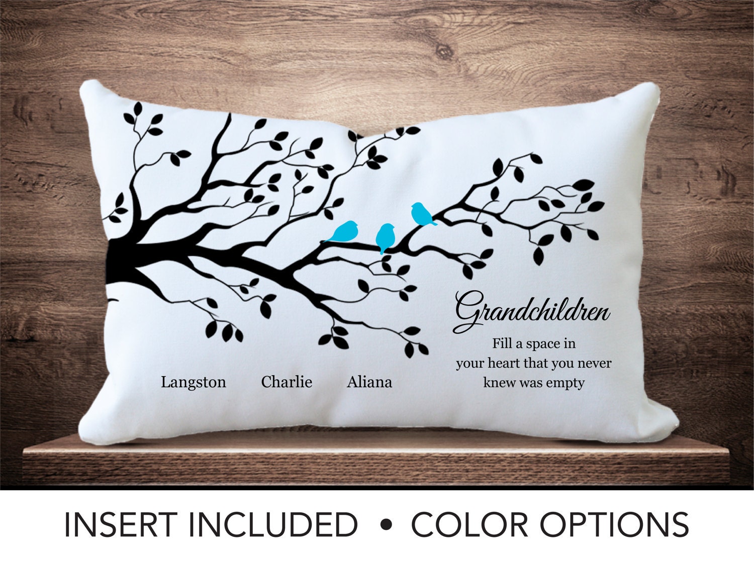 Grandchildren Family Tree Pillow Personalized grandparent