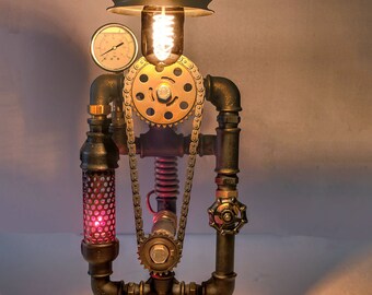 Steampunk water pipe industrial lamp