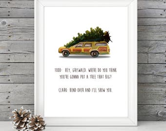 National Lampoon's Christmas Vacation - Bend Over and I'll Show You- 11x14 Christmas Holiday Home Decor Poster Sign - Griswald Movie Quote