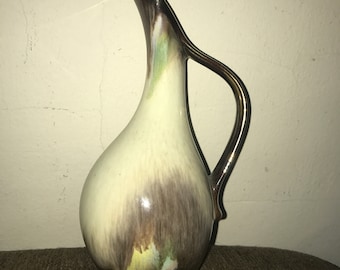 Vntg CARSTENS GERMANY Pitcher Vase Tonnieshof 464 Drip Glaze Mid Century