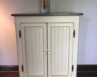 Primitive Wood Storage Cabinet Vanity Farmhouse Cabinet