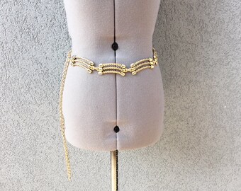 Vintage 90s Gold Chain Belt, Women's Belts, Chain Link Belt, 90s Accessories, Vintage Belts, 90s Fashion