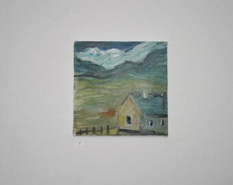 Oil on canvas of an Irish Cottage Landscape