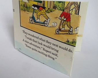 Upcycled paper wallet | Rupert The Bear | Vegan | Zero Waste